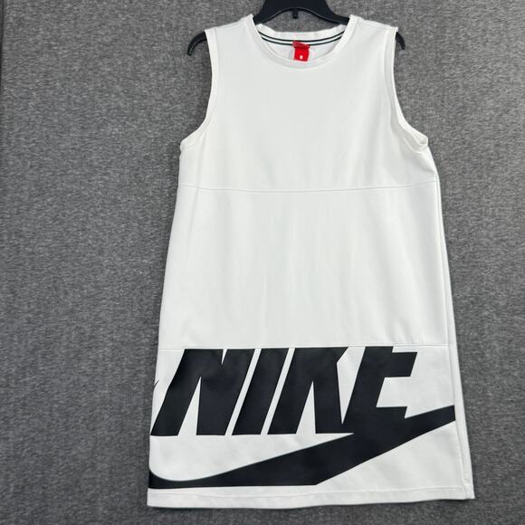 843484 100 NIKE W SPORTSWEAR WHIE BLACK DRESS Women Size Large - Picture 1 of 5